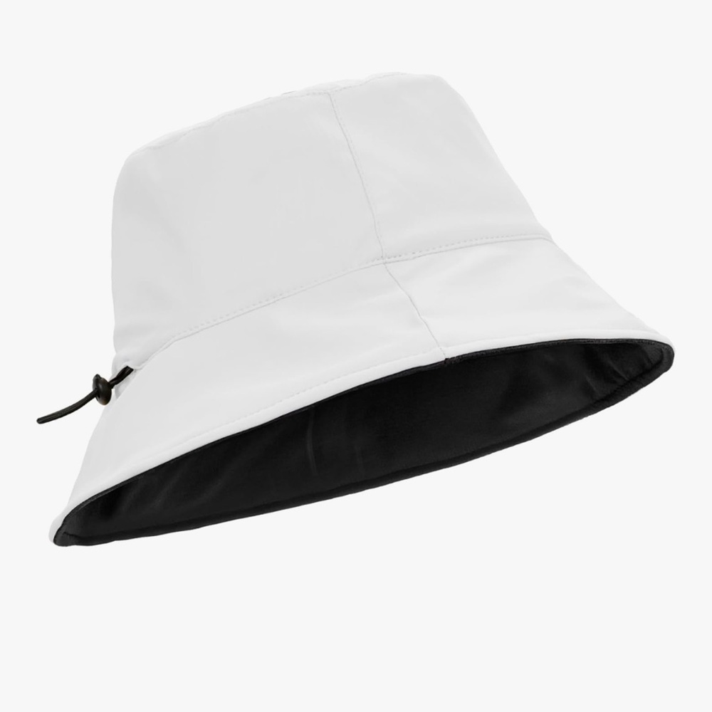 White/Black Reversible Bucket Hat Extra Light Material. Adjustable size. New!